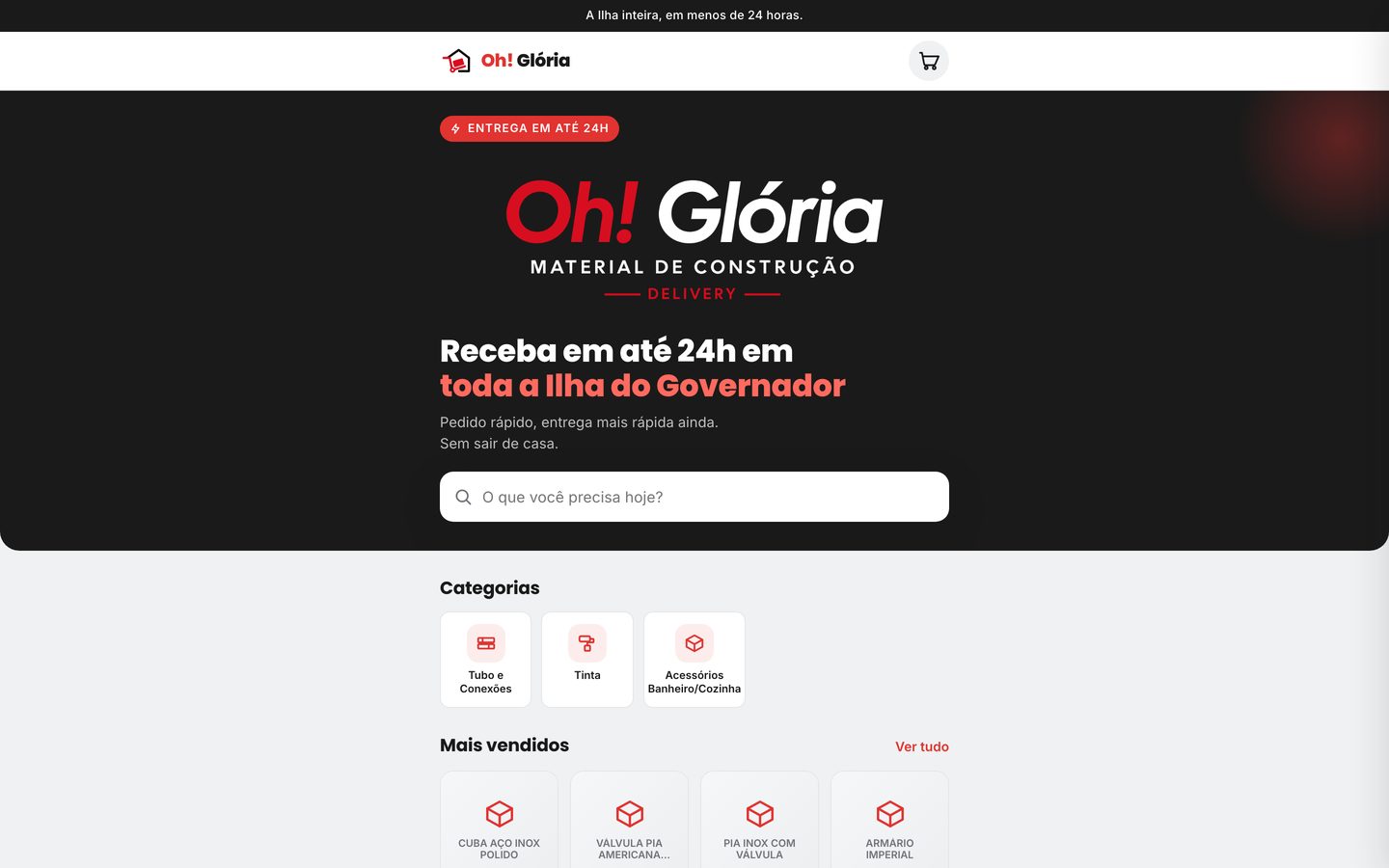 Site da Oh! Glória feito pela Pipa